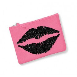 trousse personnalisée bouche rose