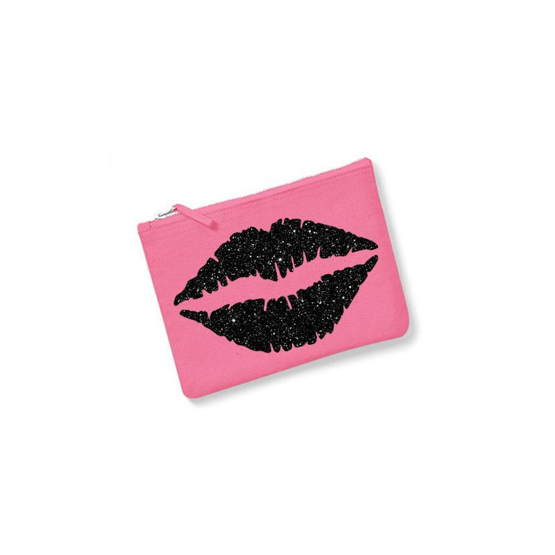 trousse personnalisée bouche rose