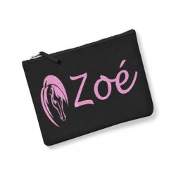 Trousse personnalisée prénom  cheval noir