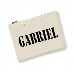 trousse personnalisée prénom homme ecru