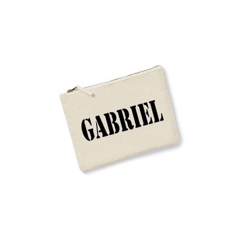 trousse personnalisée prénom homme ecru