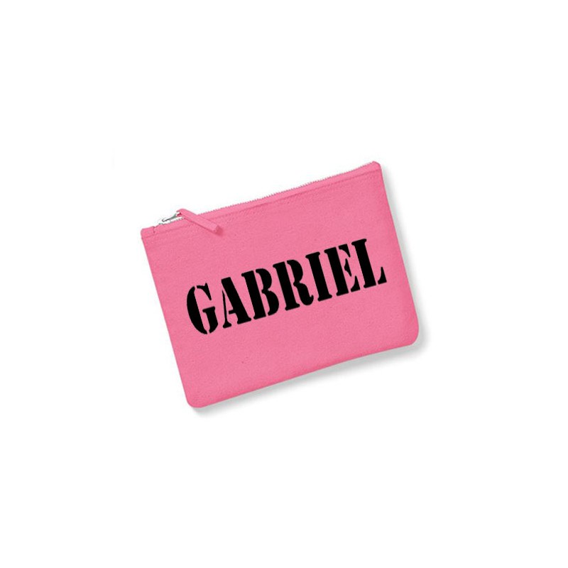 trousse personnalisée prénom homme  rose