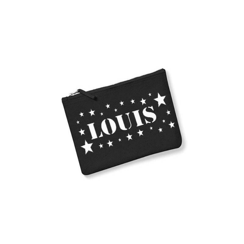 Trousse personnalisée prénom étoile homme noir