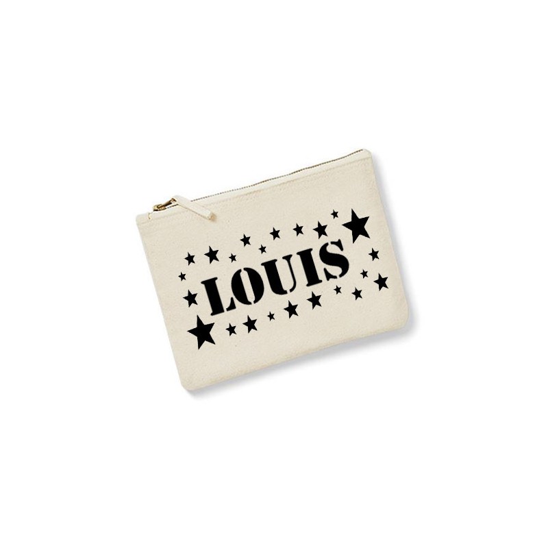 Trousse personnalisée prénom étoile homme ecru