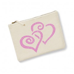 trousse personnalisée coeur écru
