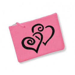 trousse personnalisée coeur rose