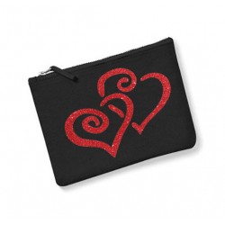 trousse personnalisée coeur noire