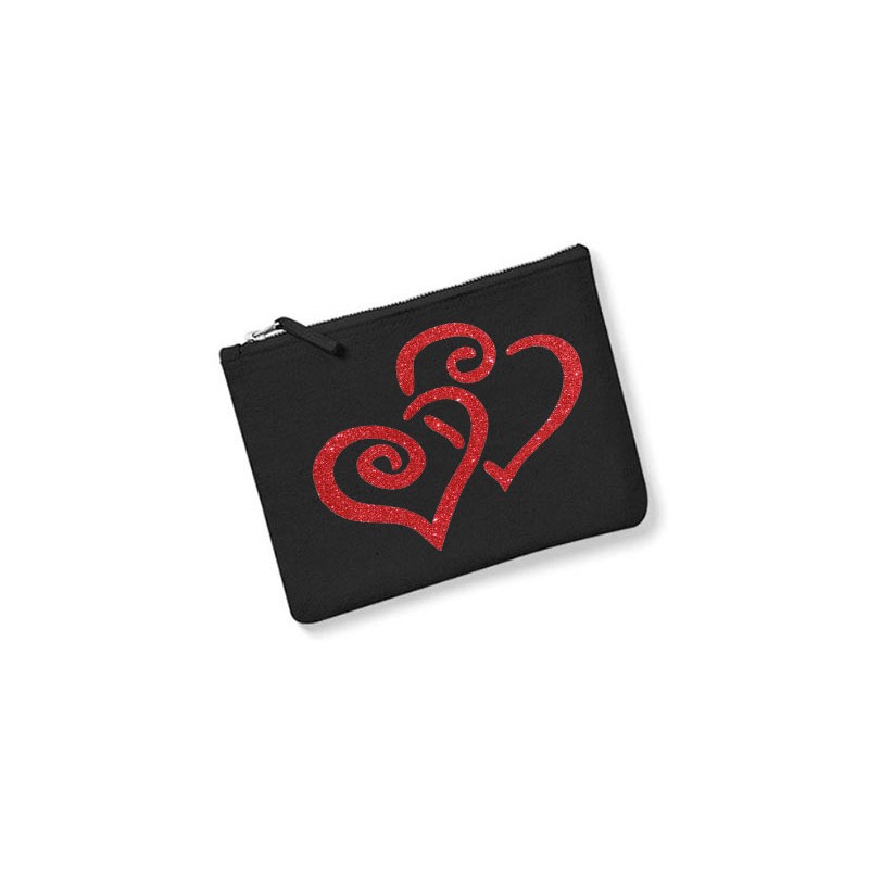 trousse personnalisée coeur noire