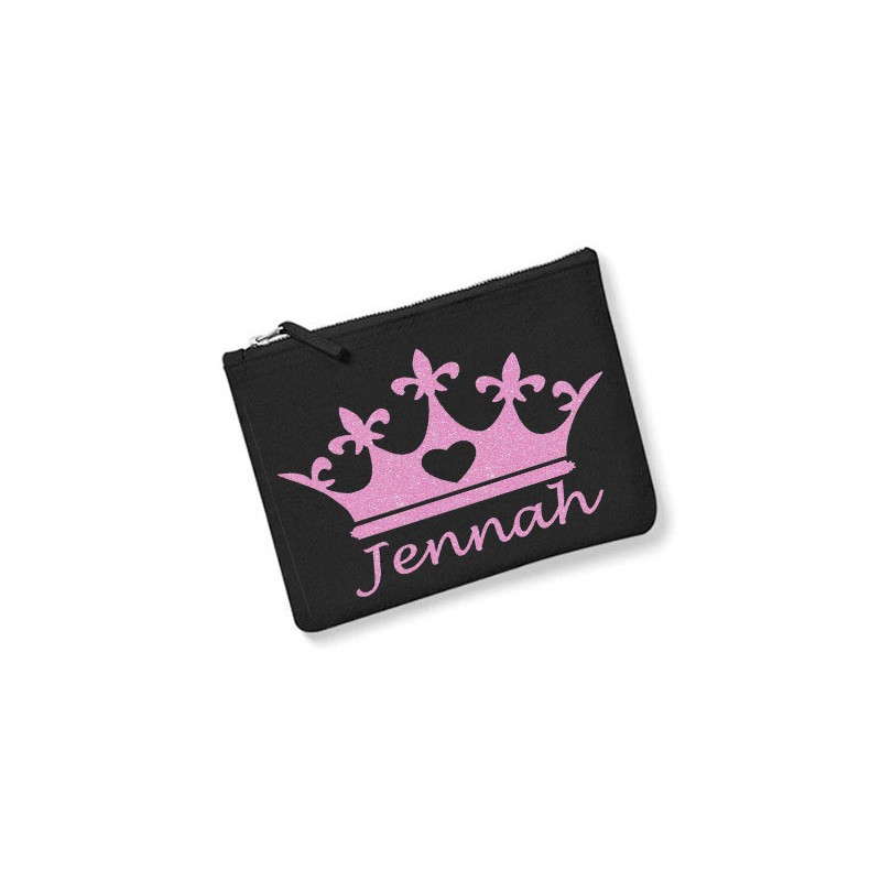 Trousse personnalisée prénom couronne noir