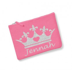 Trousse personnalisée prénom couronne rose
