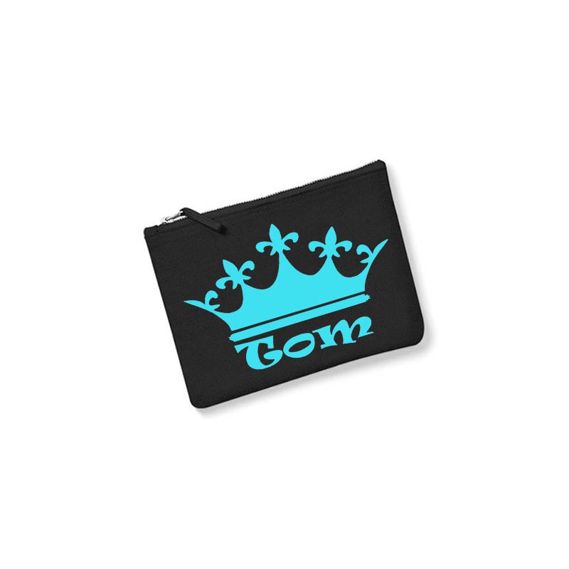 Trousse personnalisée prénom couronne noir homme