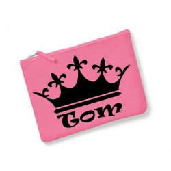Trousse personnalisée prénom couronne rose homme