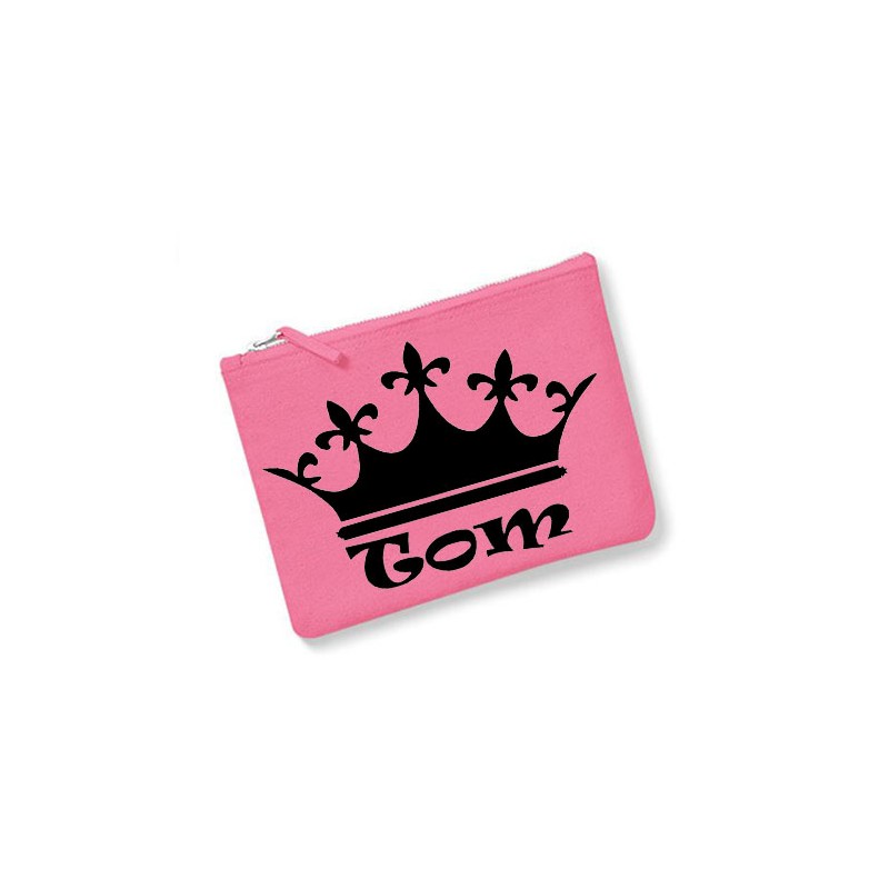 Trousse personnalisée prénom couronne rose homme