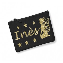 trousse personnalisée fée prénom  noir