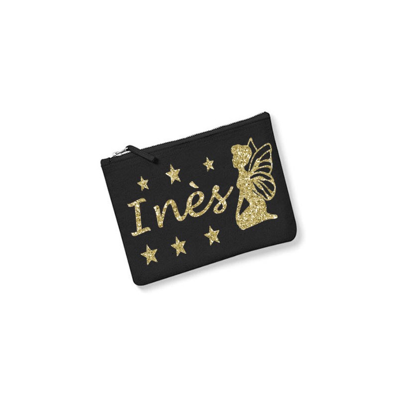 trousse personnalisée fée prénom  noir