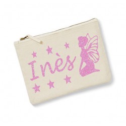 trousse personnalisée fée prénom écru