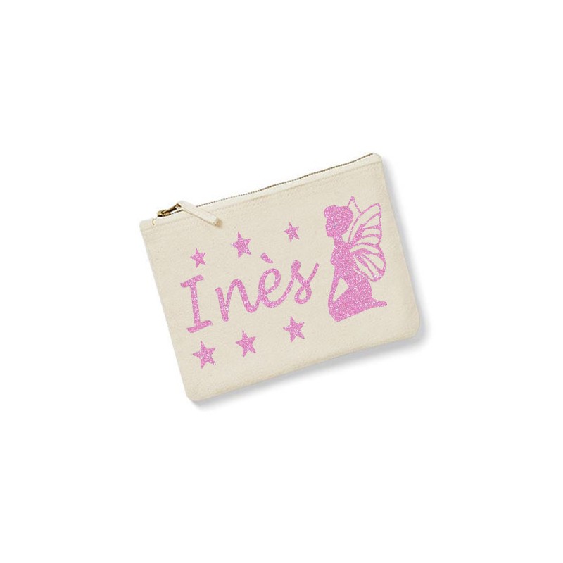 trousse personnalisée fée prénom écru
