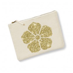 Trousse personnalisée fleur écru