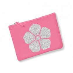Trousse personnalisée fleur rose