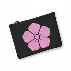 Trousse personnalisée fleur noir