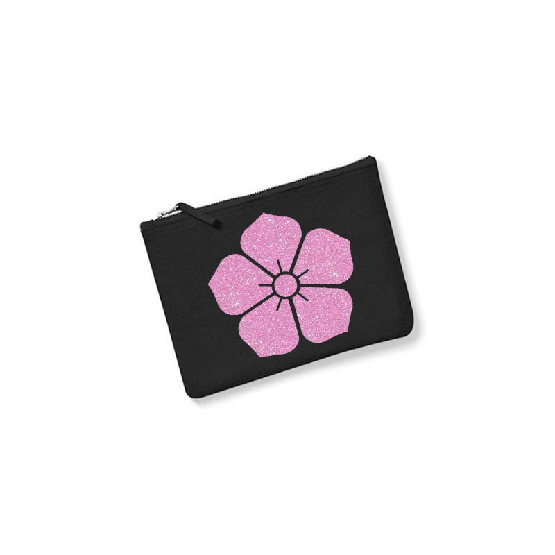 Trousse personnalisée fleur noir