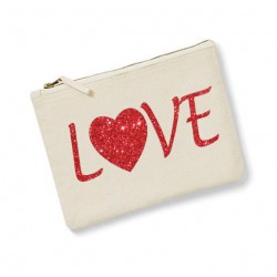 Trousse personnalisée love écru