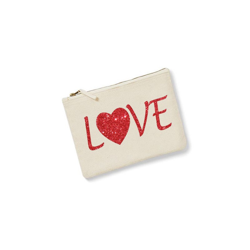 Trousse personnalisée love écru