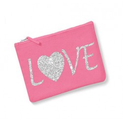 Trousse personnalisée love rose