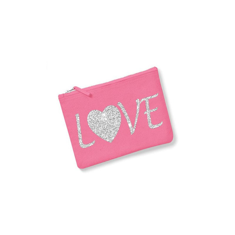Trousse personnalisée love rose