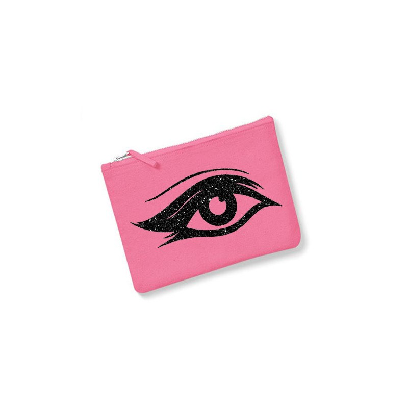 Trousse personnalisée oeil  rose