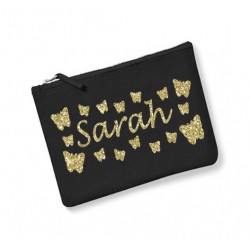 Trousse personnalisée prénom  papillon noir