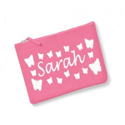 Trousse personnalisée prénom  papillon rose