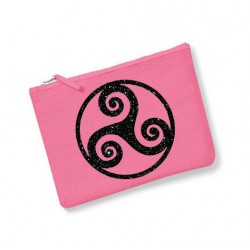Trousse personnalisée triskel rose