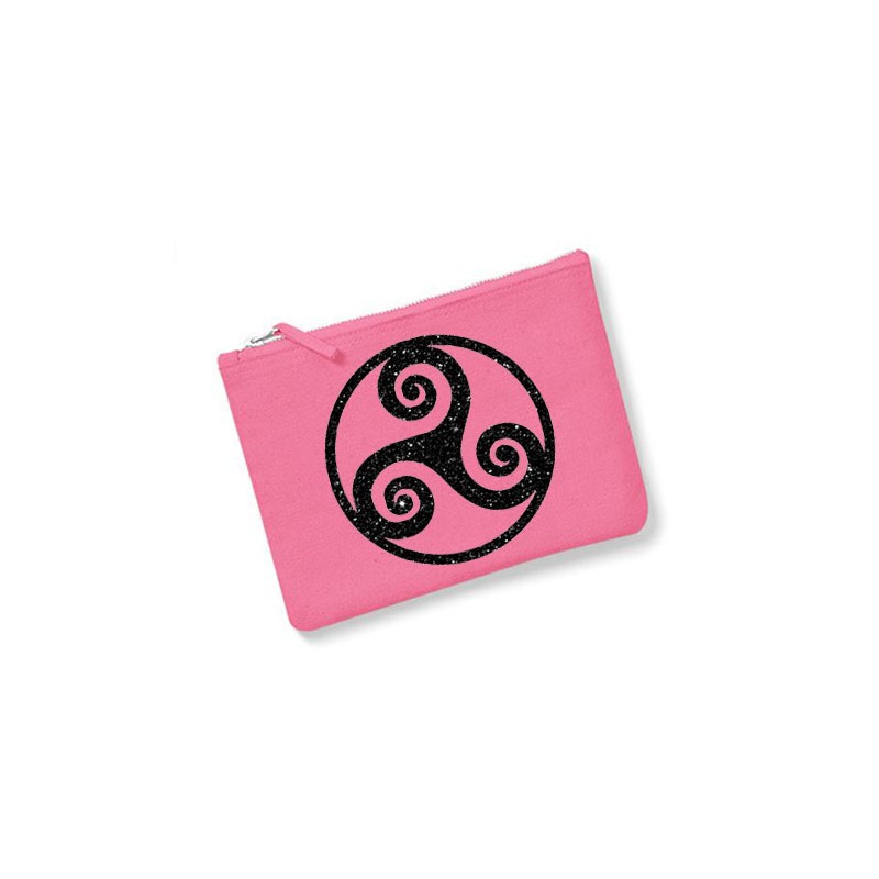 Trousse personnalisée triskel rose