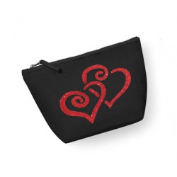 Trousse maquillage personnalisée coeur noir