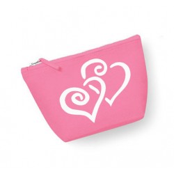 Trousse maquillage personnalisée coeur rose