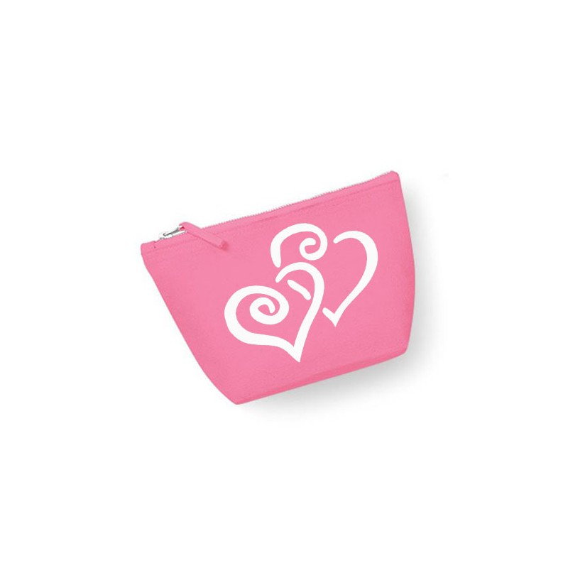 Trousse maquillage personnalisée coeur rose