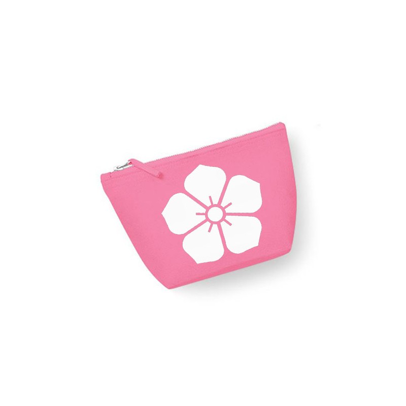 Trousse maquillage personnalisée  fleur  rose