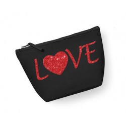 Trousse maquillage personnalisée love noir