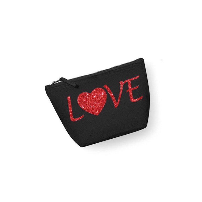 Trousse maquillage personnalisée love noir