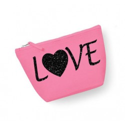 Trousse maquillage personnalisée love rose