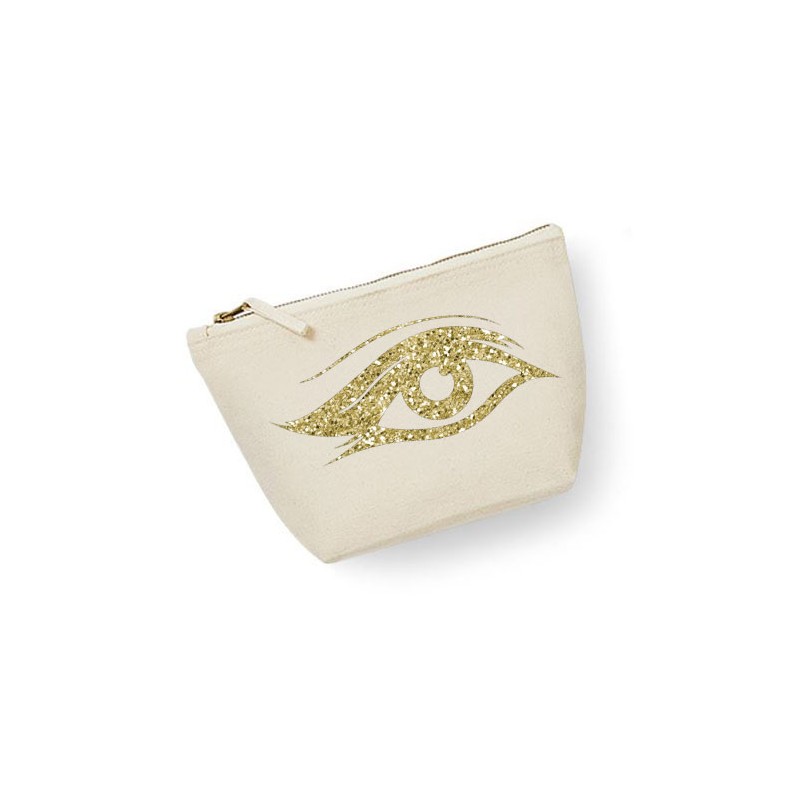 Trousse maquillage personnalisée oeil écru