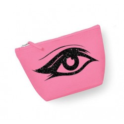 Trousse maquillage personnalisée oeil rose