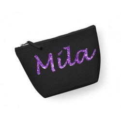 Trousse maquillage personnalisée prénom noir
