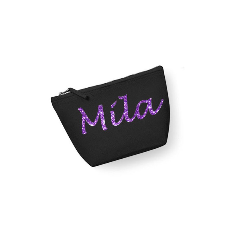 Trousse maquillage personnalisée prénom noir
