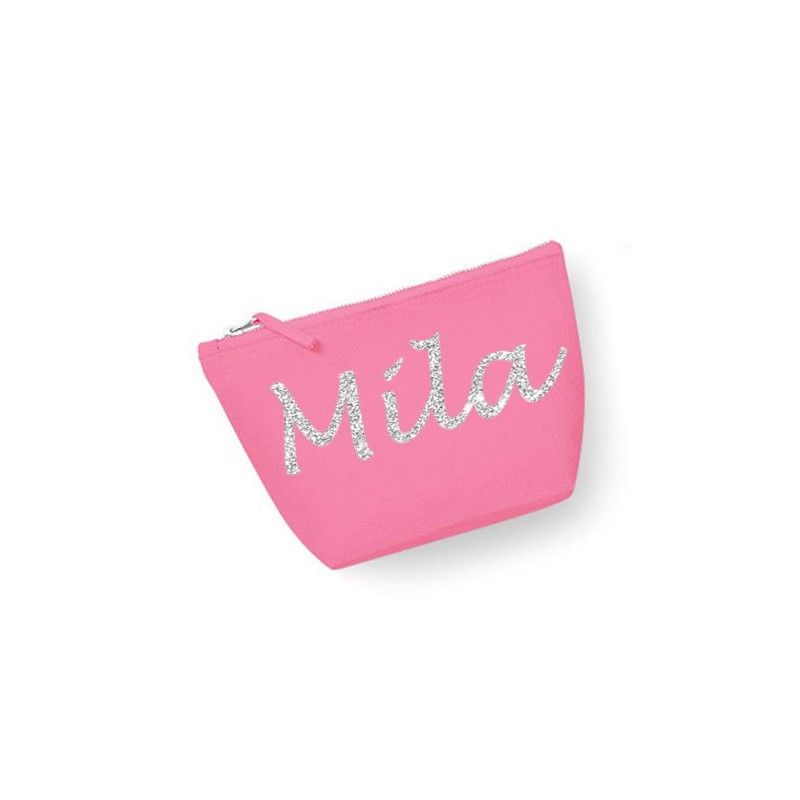 Trousse maquillage personnalisée prénom rose