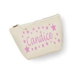 Trousse personnalisée prénom étoiles écru