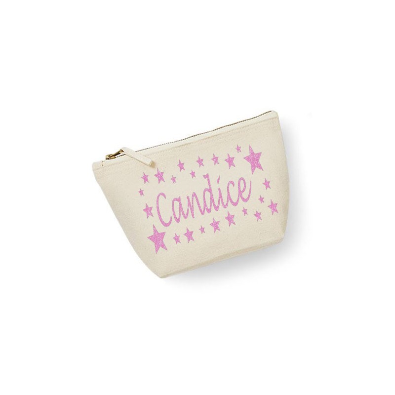 Trousse personnalisée prénom étoiles écru