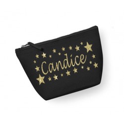 Trousse personnalisée prénom étoiles noir