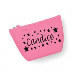 Trousse personnalisée prénom étoiles rose
